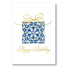 Picture of Navy and Gold Gift Birthday Card